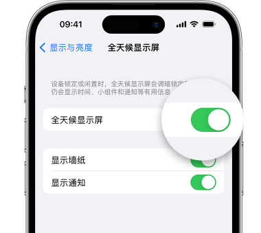 喀什苹果15预约维修分享iPhone15如何设置全天候显示屏幕可见 